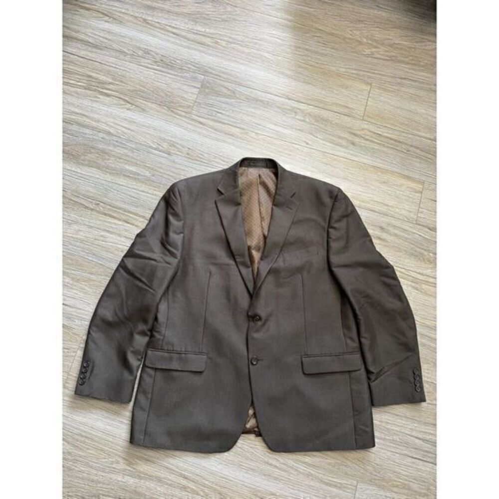 Lauren Ralph Lauren Men 46R Brown Two Button Blazer Sport Coat Solid Rayon Blend